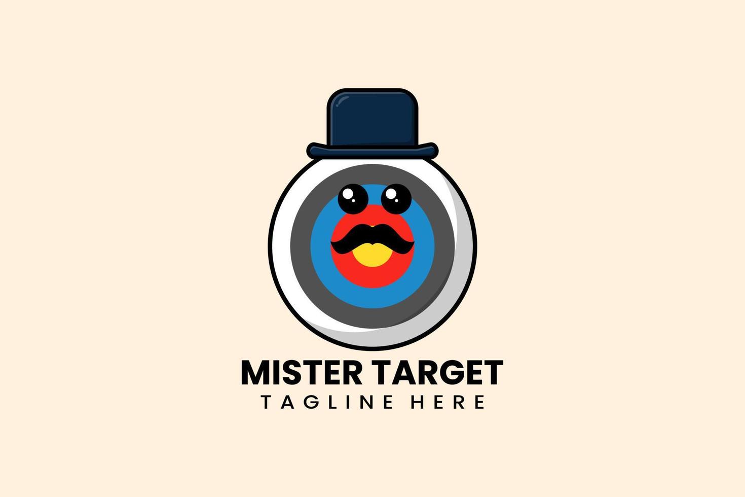 Flaches modernes Vorlagen-Mister-Ziel-Logo vektor