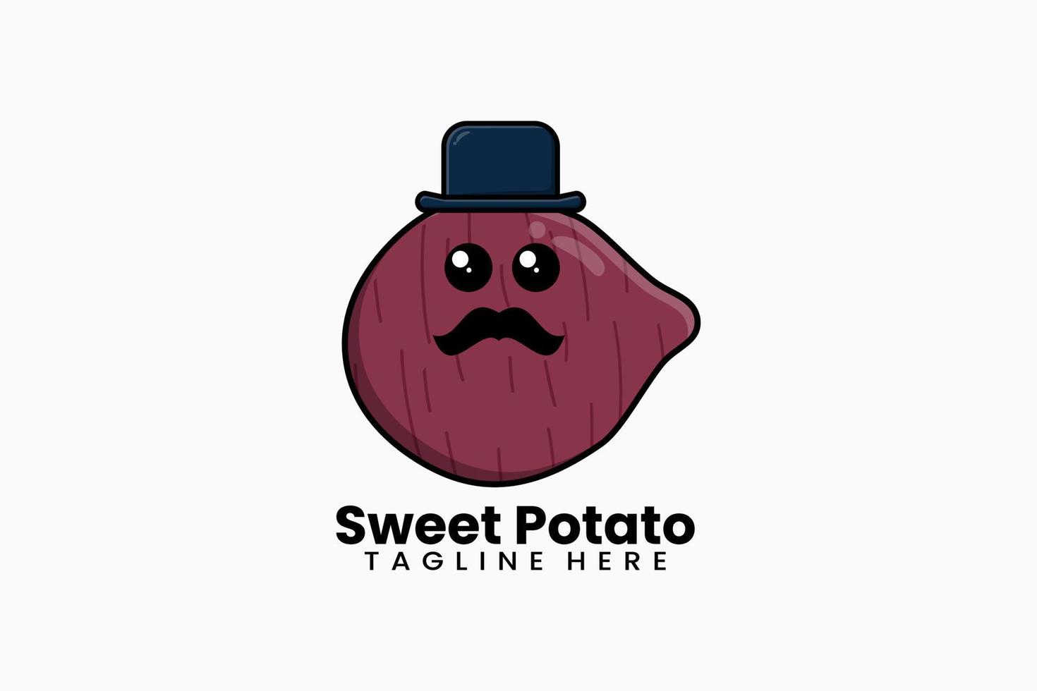 flache moderne vorlage herr süßkartoffel logo vektor