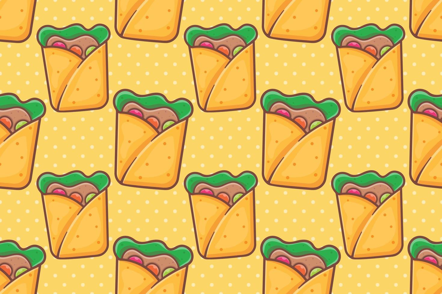 burrito mat sömlös mönster vektor illustration