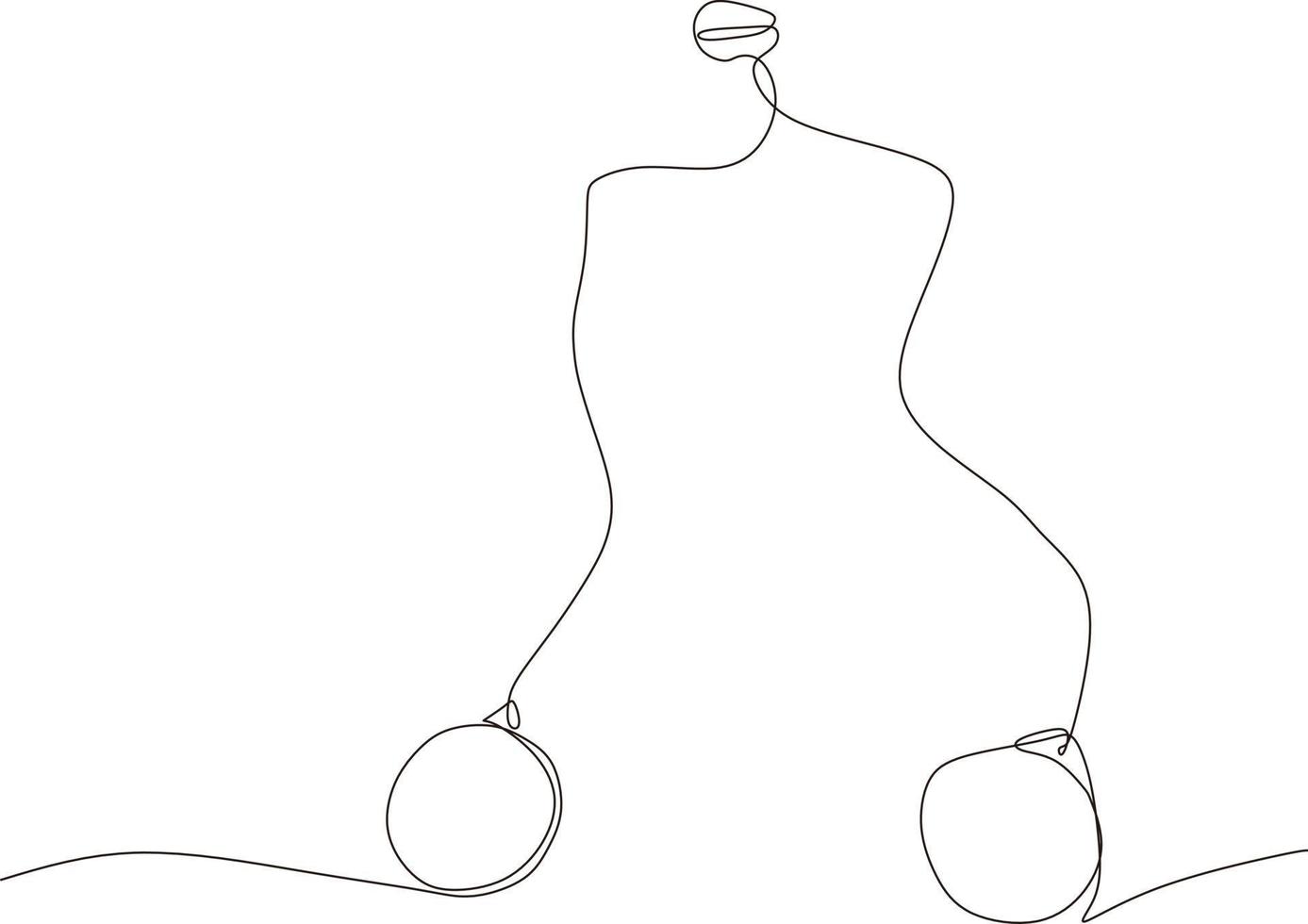 eine durchgehende linie aus schwarz-weißem lato lato auf einem kartonhintergrund, ein spielzeug, das derzeit in indonesien viral ist, steht im mittelpunkt von choice.vector,illustration vektor