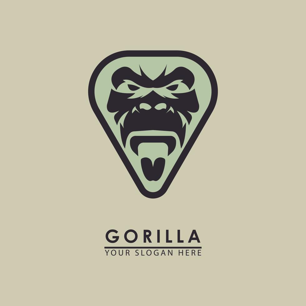 Vektorillustration eines Gorillas, der in einem Dreieck für ein Logo-Symbol brüllt vektor