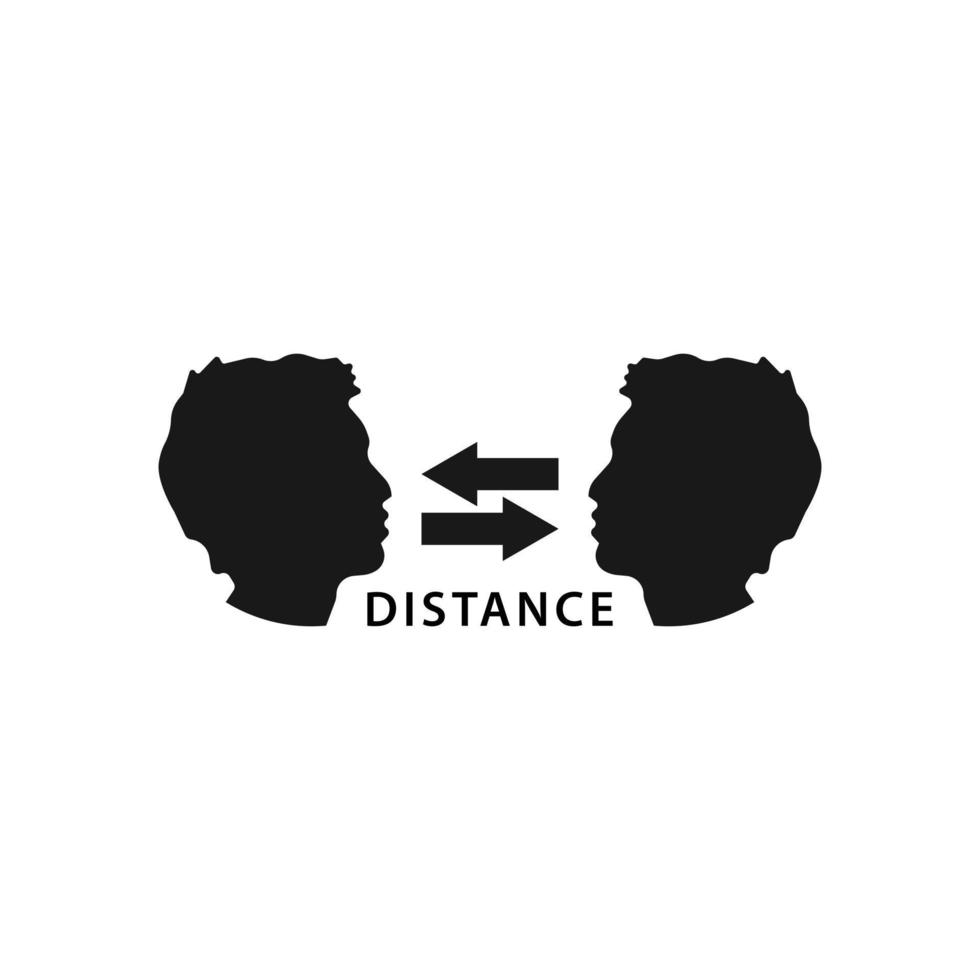 Zwei gegenüberliegende menschliche Gesichter halten das Logo-Symbol auf Abstand vektor