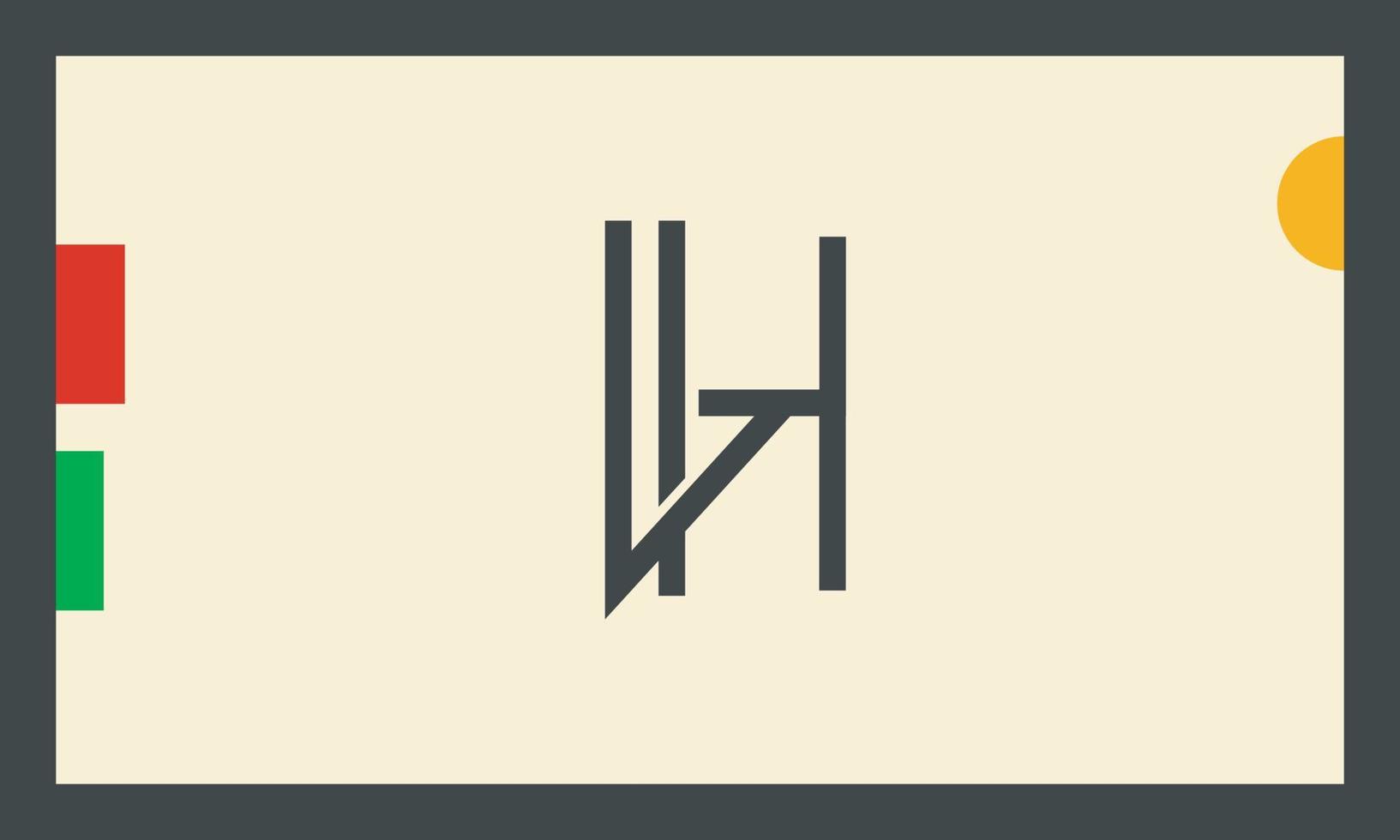 alfabetet bokstäver initialer monogram logotyp vh, hv, v och h vektor