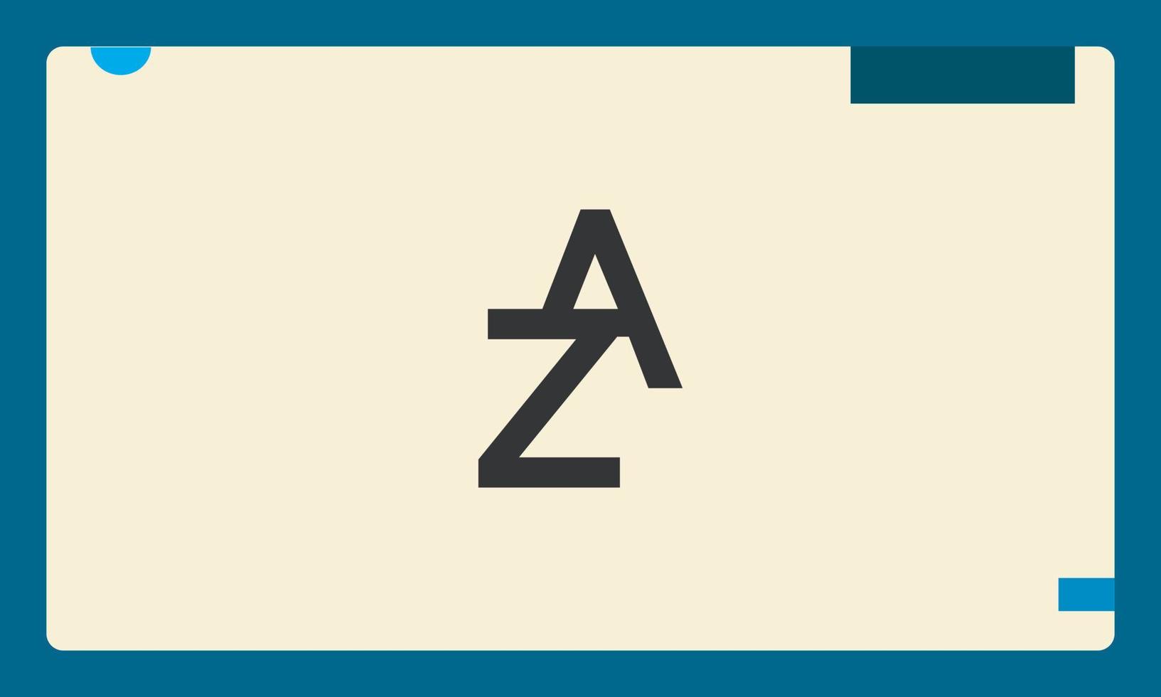 alfabetet bokstäver initialer monogram logotyp za, az, z och a vektor