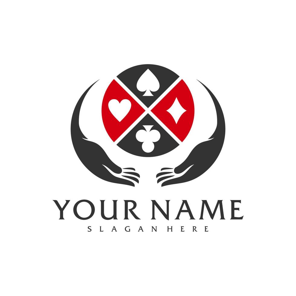 Pflege-Poker-Logo-Vektorvorlage, kreative Poker-Logo-Designkonzepte vektor