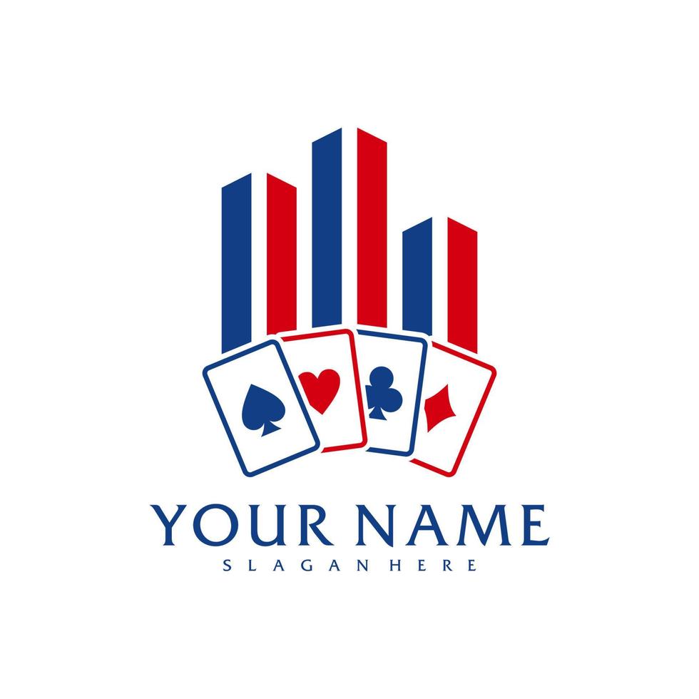 Stadt-Poker-Logo-Vektorvorlage, kreative Poker-Logo-Designkonzepte vektor