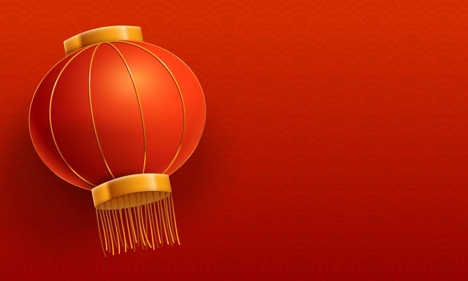 kinesisk ny år bakgrund mall illustrationer med röd mönster och stor röd lykta vektor