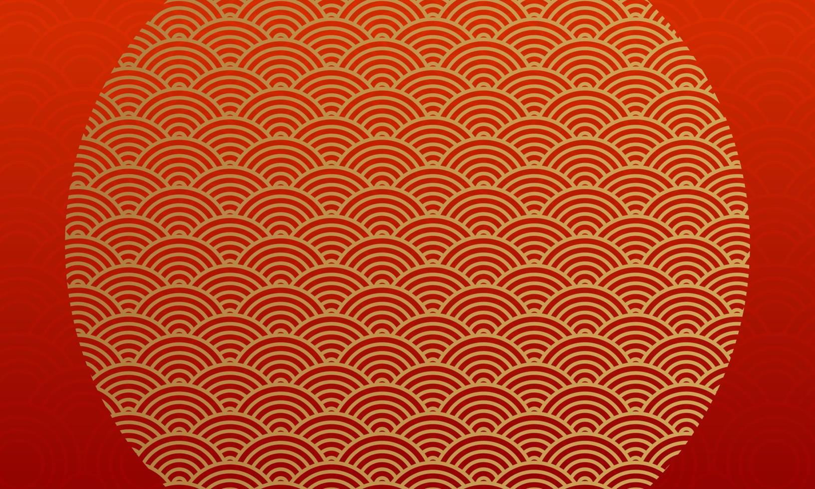 kinesisk ny år bakgrund mall illustrationer med röd och cirkel guld mönster vektor