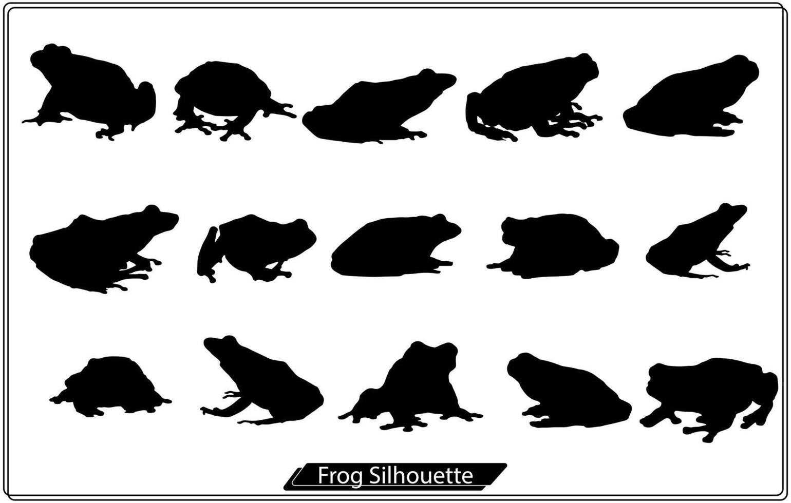 Satz von Frosch-Silhouetten-Sammlung kostenlos vektor