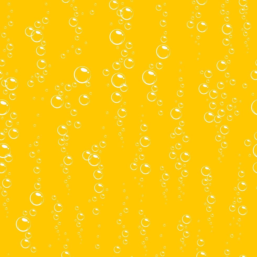 öl bubblor sömlös mönster. alkohol dryck och brusande soda vatten bakgrund. vektor illustration