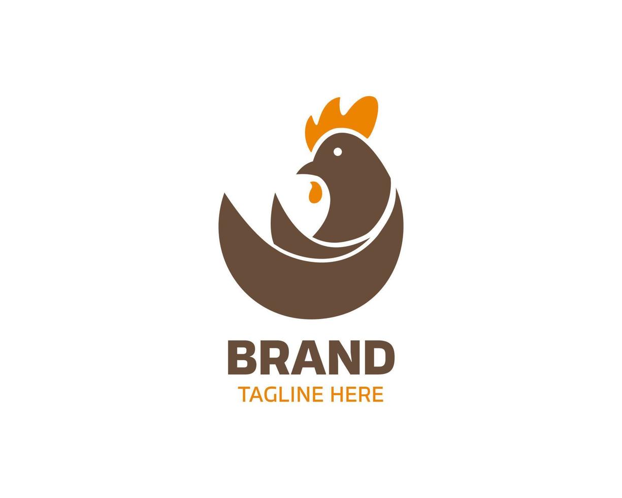 minimalistisk kyckling logotyp vektor