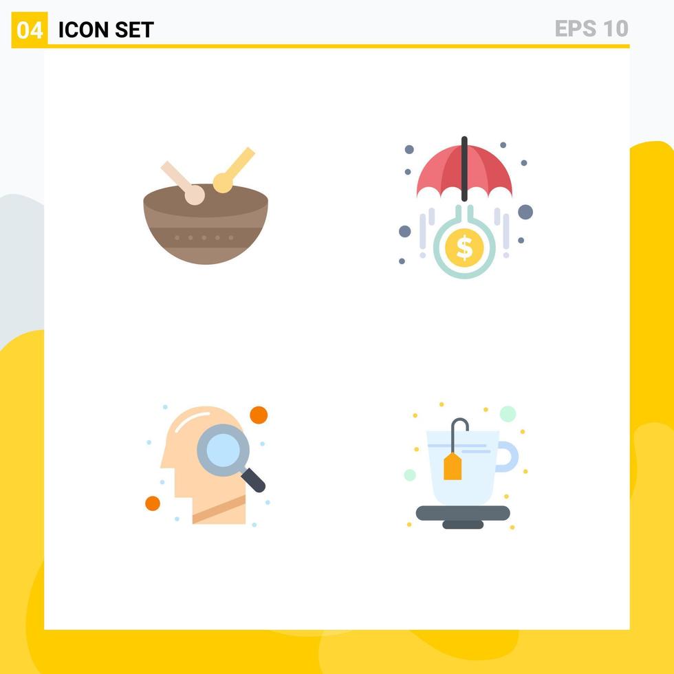 uppsättning av 4 modern ui ikoner symboler tecken för trumma förstorande glas parad investera Sök redigerbar vektor design element