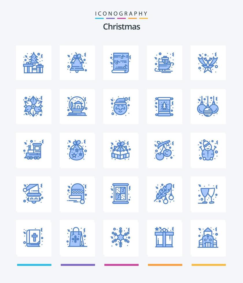 kreatives weihnachten 25 blaues symbolpaket wie gefallen. Schlitten. lustig. Schlitten. Geschenke vektor