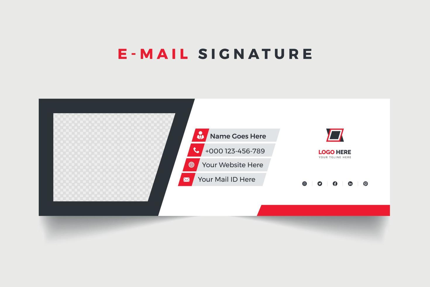 moderne Unternehmens-E-Mail-Signaturvorlage vektor