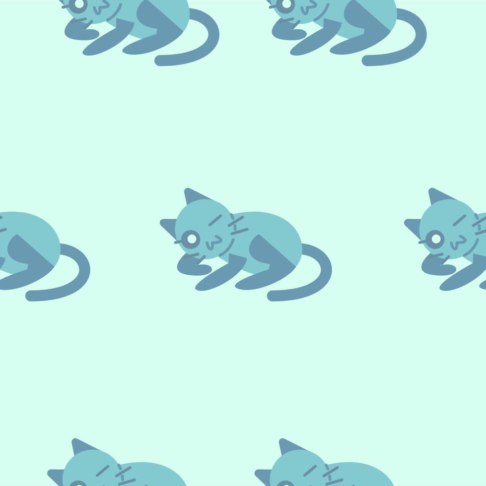 flache illustration des niedlichen katzenmusters. Muster malen. Nahtloses süßes Katzenmuster. vektor