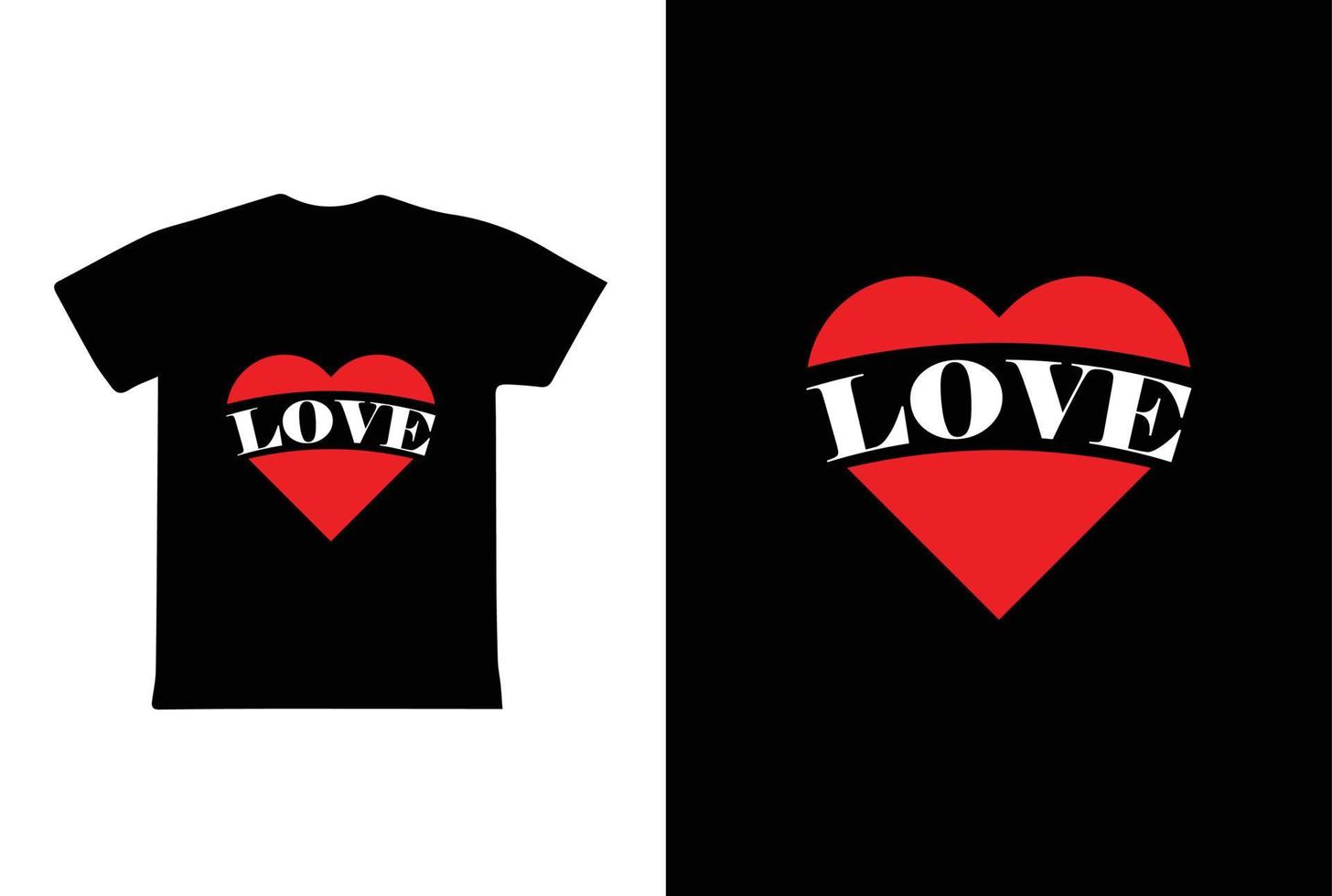 Liebes-T-Shirt-Design, Valentinstag-T-Shirt-Design-Vorlage vektor