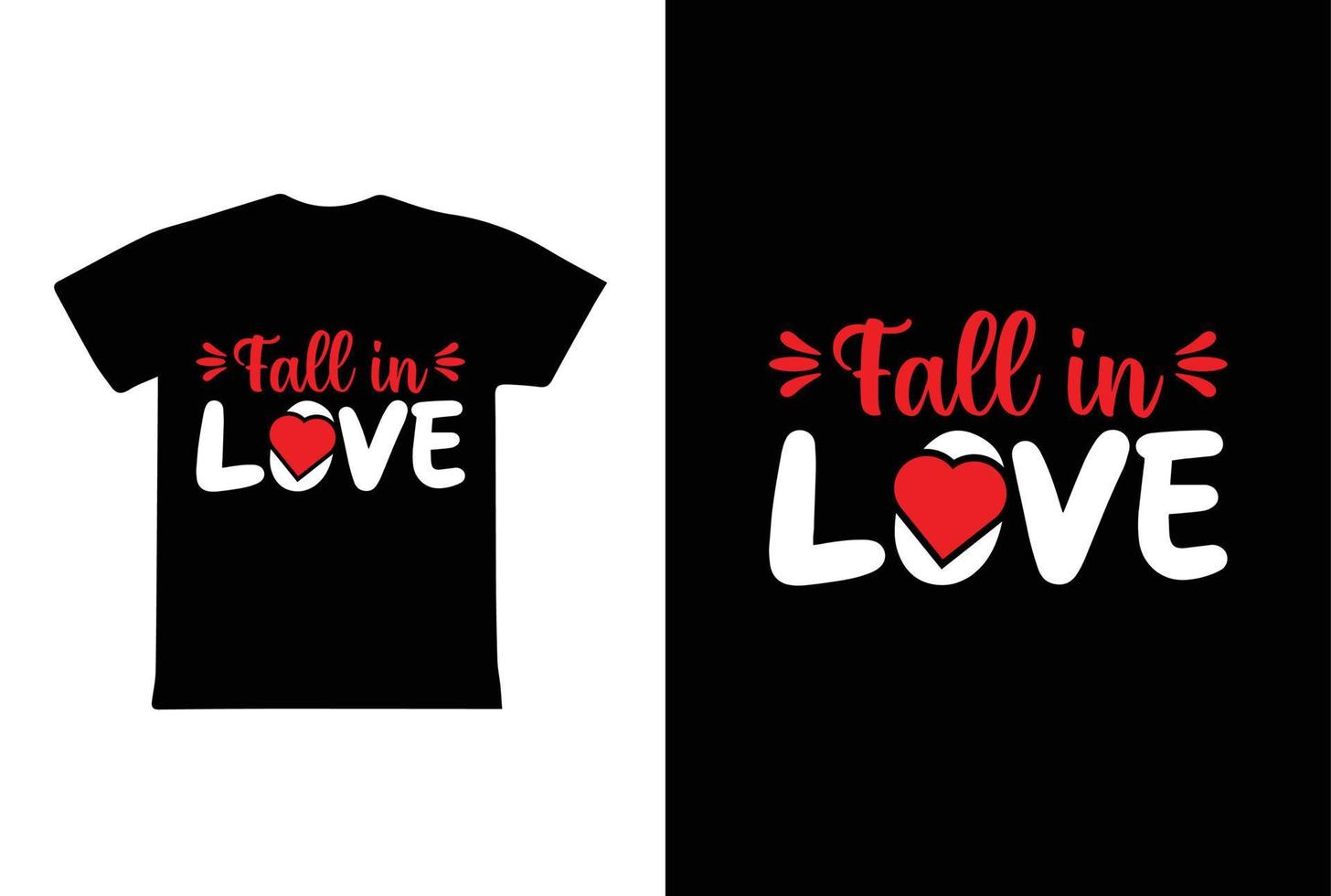 Verlieben Sie sich in T-Shirt-Design, Valentinstag-T-Shirt-Design-Vorlage vektor