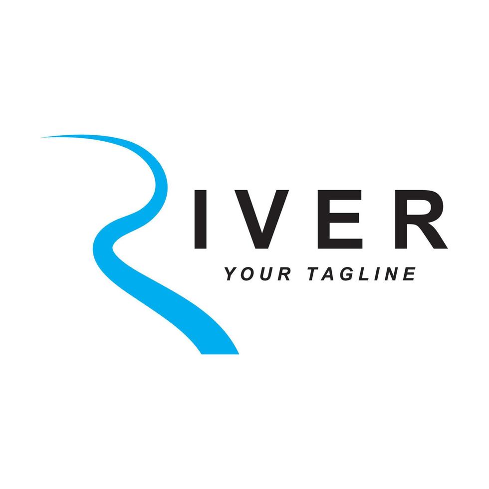 Fluss-Logo-Vektor mit Slogan-Vorlage vektor