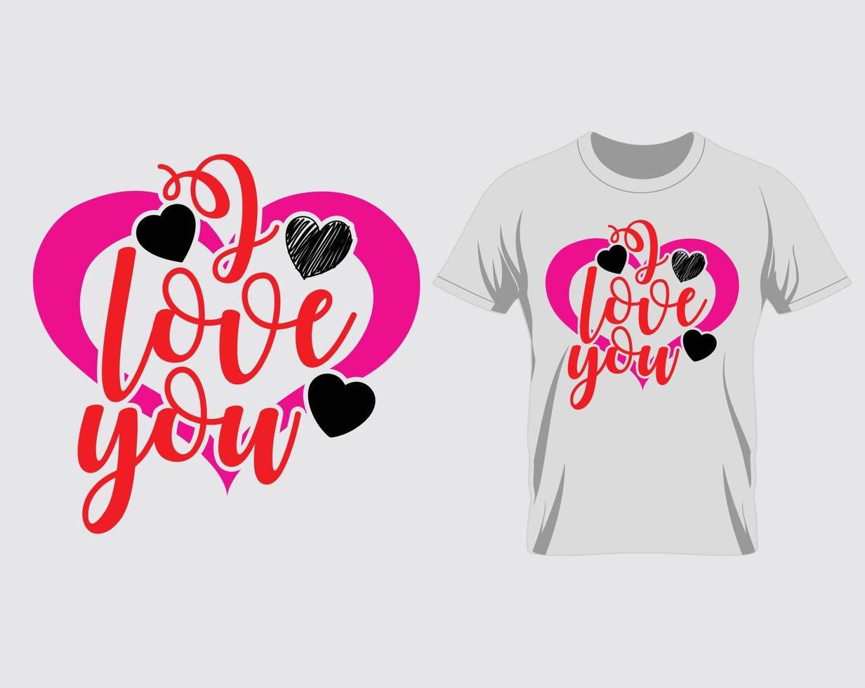 ich liebe dich glücklicher valentinstag t-shirt design vektor