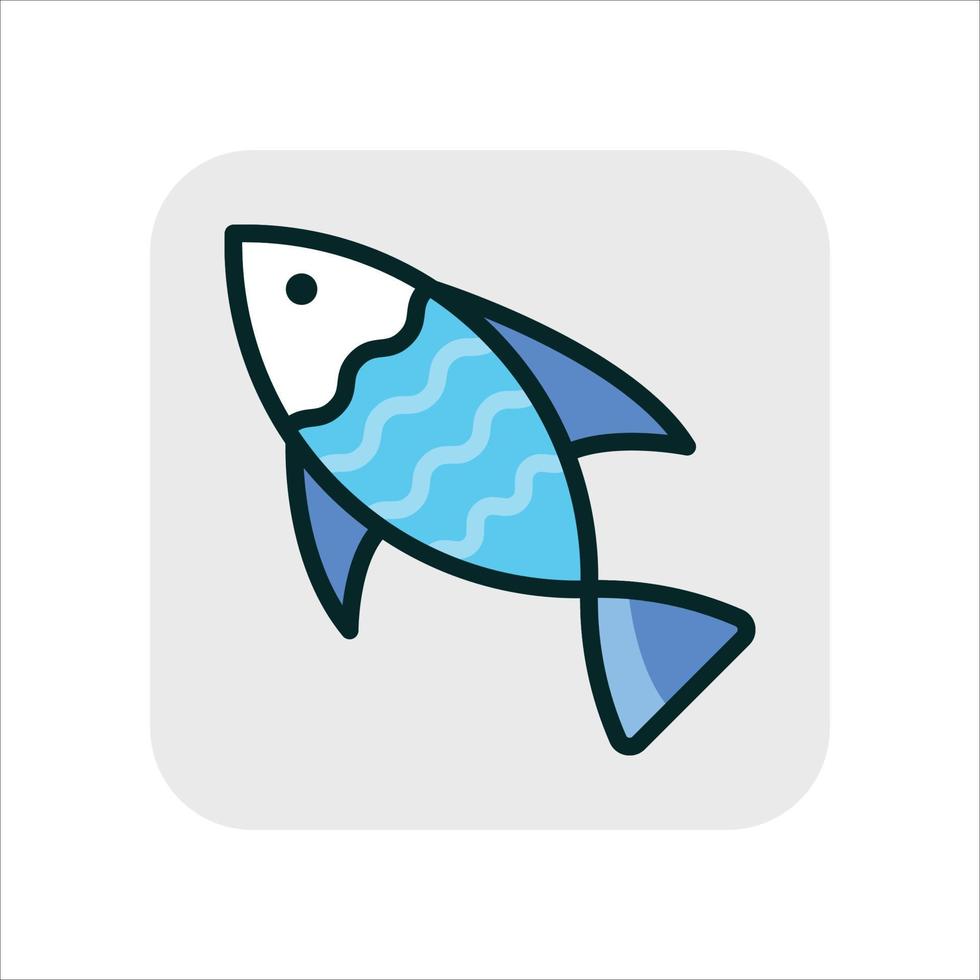 ikon ett blå fisk vektor