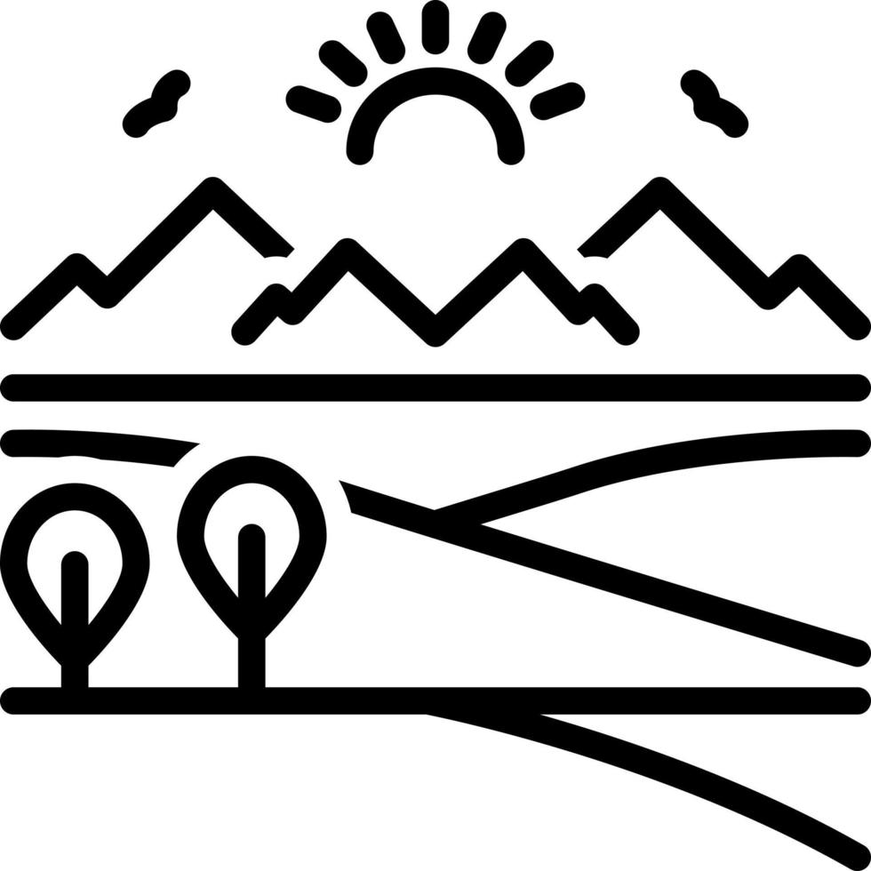 Liniensymbol für Landschaft vektor