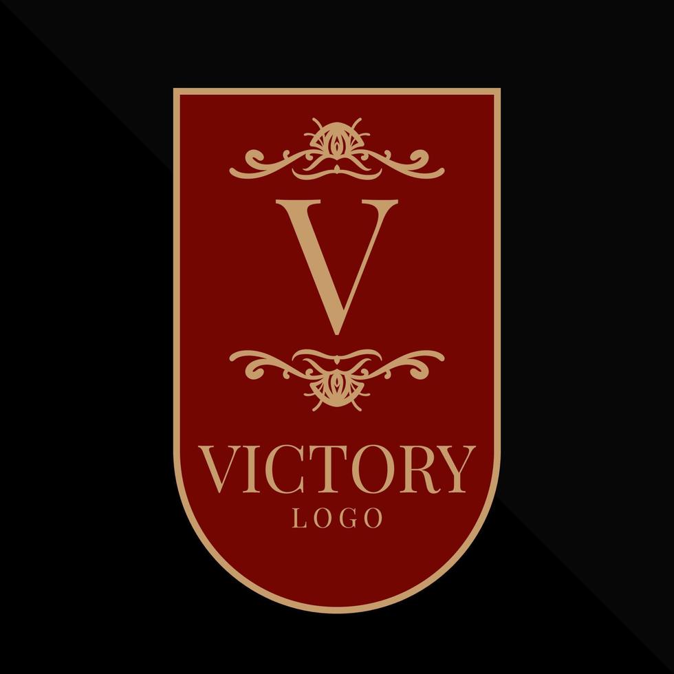 buchstabe v glorreicher sieg logo vektor design element