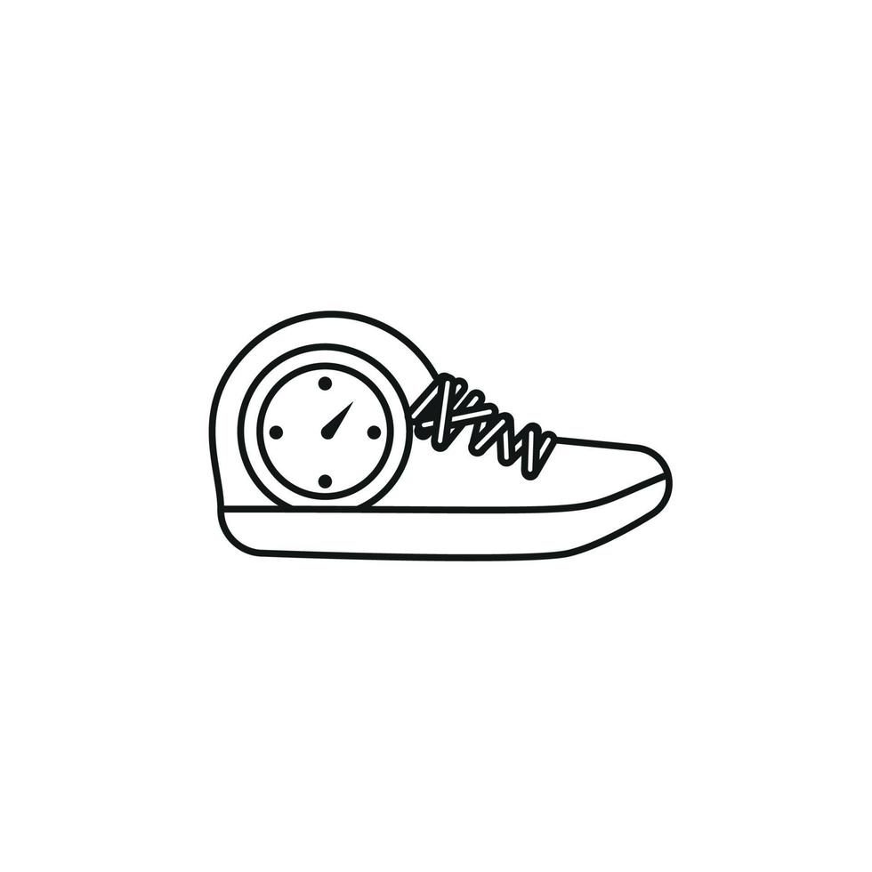 svart och vit kontur vektor illustration av skor. sneakers, unisex, översikt sneakers. vektor linje.