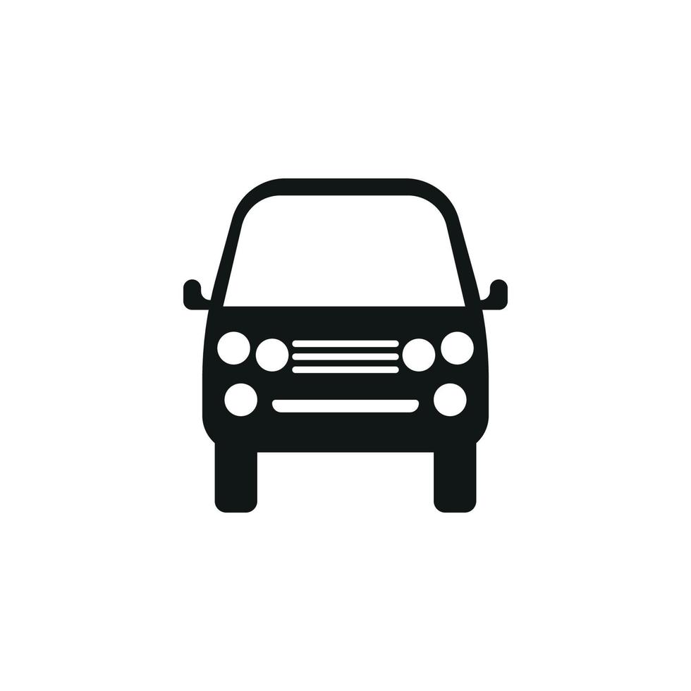 Auto-Vektor-Symbol. isolierte einfache ansicht vorne logo illustration. Zeichensymbol. Auto-Logo-Design im Auto-Stil mit Konzept-Sportfahrzeug-Symbol-Silhouette vektor