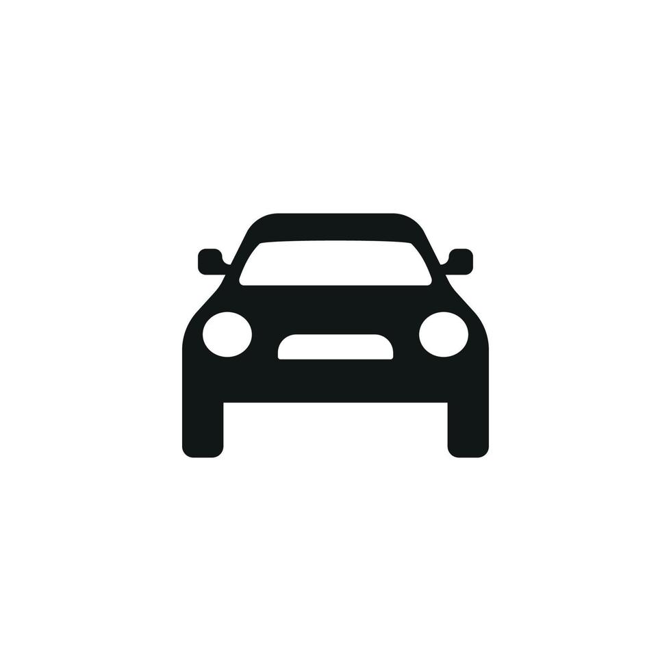 Auto-Vektor-Symbol. isolierte einfache ansicht vorne logo illustration. Zeichensymbol. Auto-Logo-Design im Auto-Stil mit Konzept-Sportfahrzeug-Symbol-Silhouette vektor
