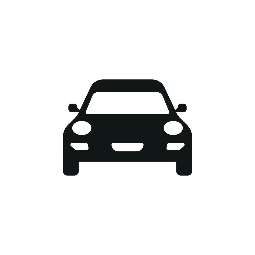 Auto-Vektor-Symbol. isolierte einfache ansicht vorne logo illustration. Zeichensymbol. Auto-Logo-Design im Auto-Stil mit Konzept-Sportfahrzeug-Symbol-Silhouette vektor