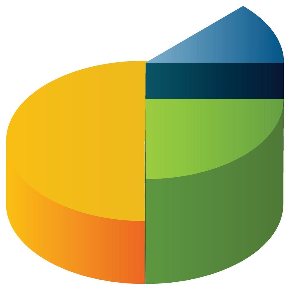 paj Diagram - isometrisk 3d illustration. vektor