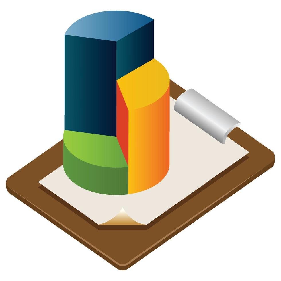 Kreisdiagramm - isometrische 3D-Darstellung. vektor