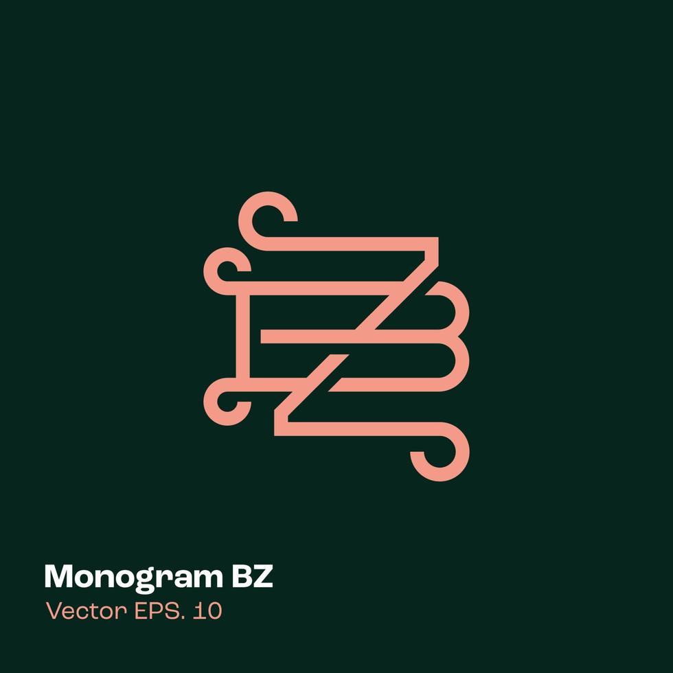 monogram logotyp bz vektor