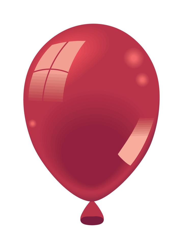 glansig röd ballong vektor