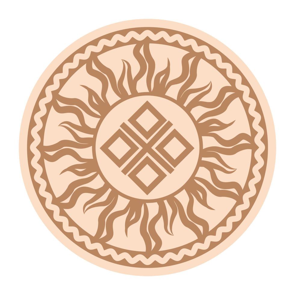 yarylo makosh, ett gammal slavic symbol, dekorerad med scandinavian mönster. beige mode design vektor