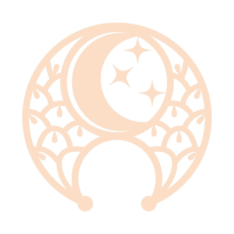 lunnitsa, ett gammal slavic symbol, dekorerad med scandinavian mönster. beige mode design vektor