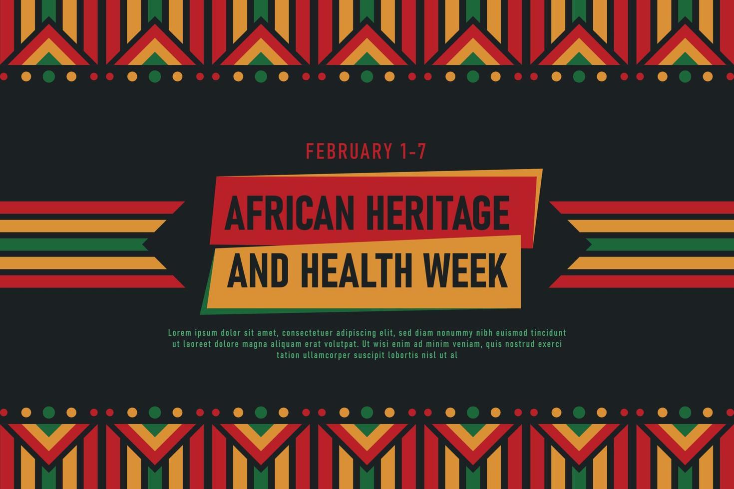 afrikansk arv och hälsa vecka bakgrund. vektor