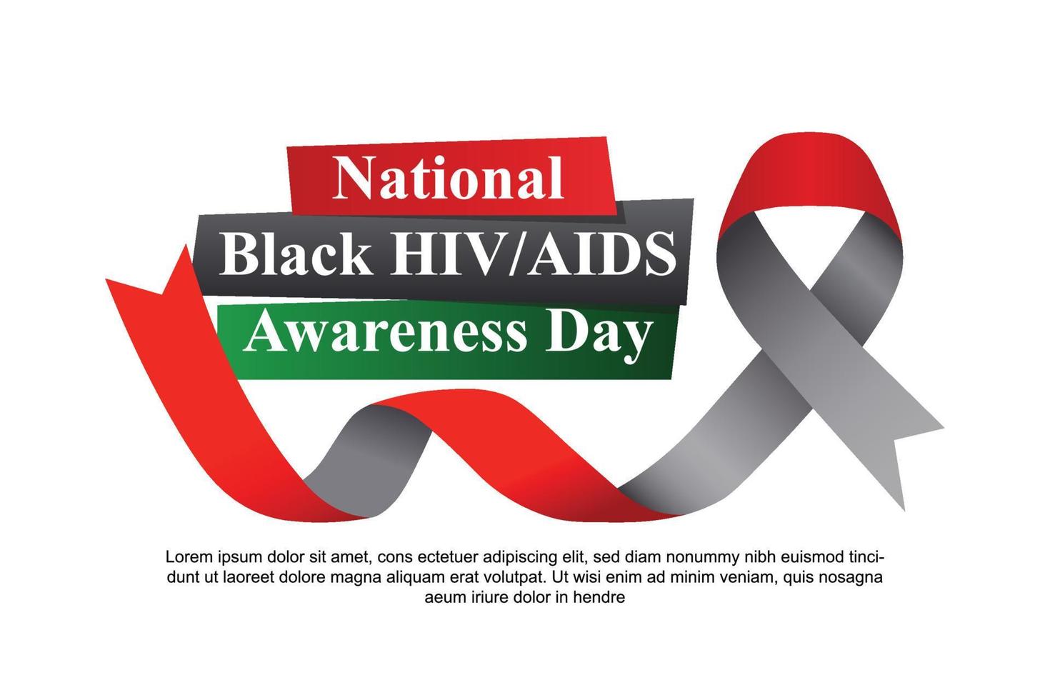 nationaler schwarzer hiv-aids-bewusstseinstag hintergrund. vektor