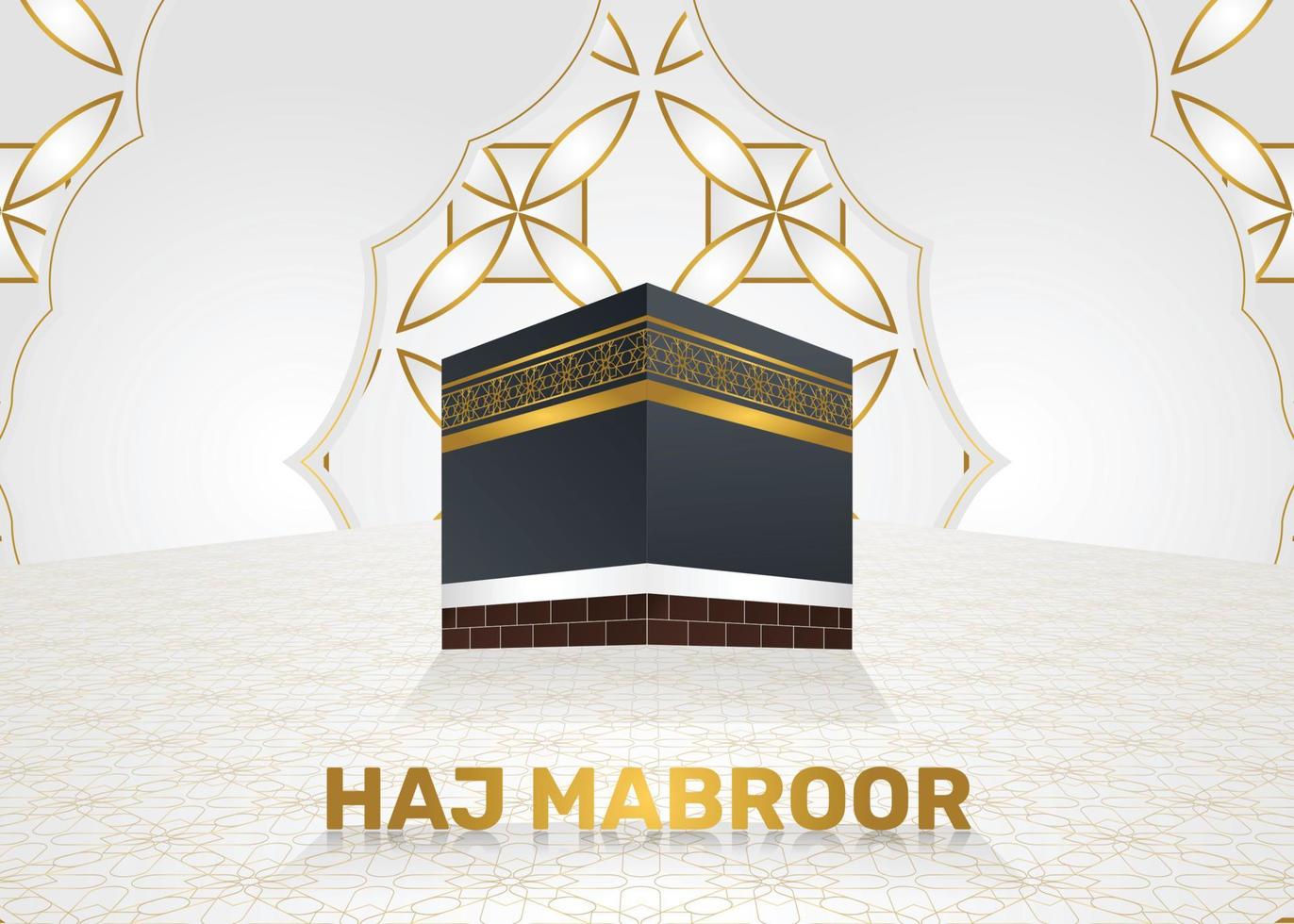 hajj mabroor islamic baner med Kabba 3d illustration vektor