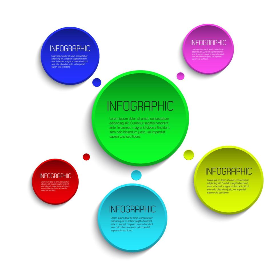 infographic mall med plats för din text, färgrik abstrakt cirklar vektor
