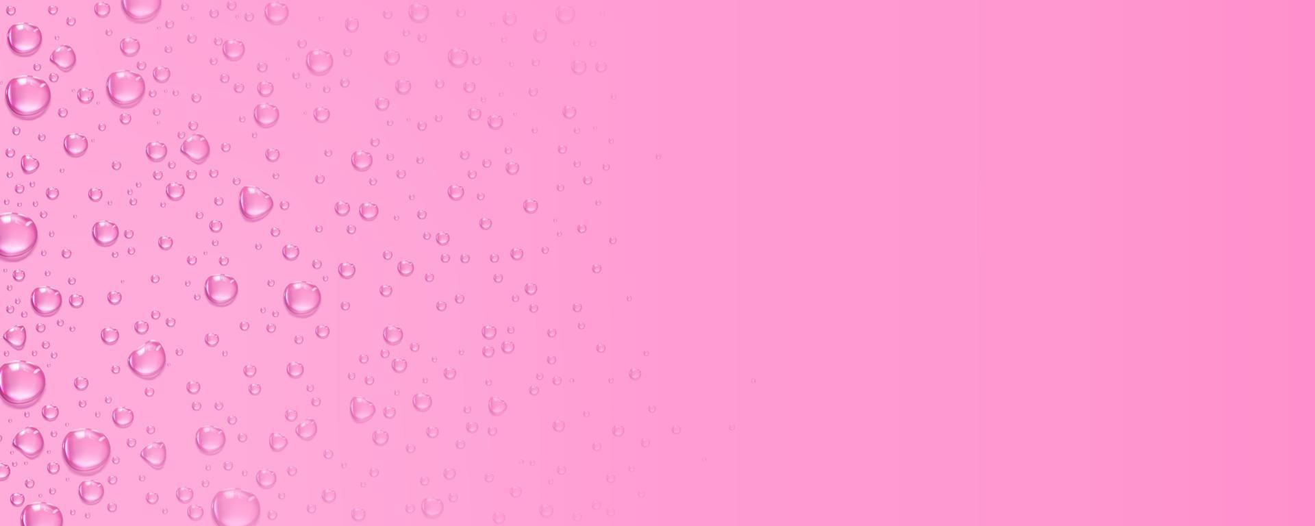 rosa bakgrund med ren klar vatten droppar vektor