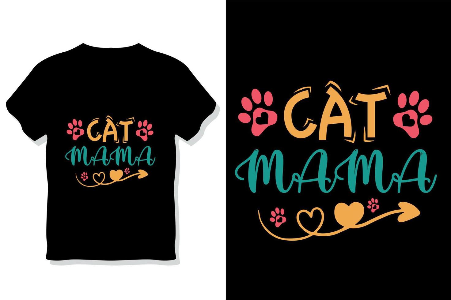 Katzentypografie oder Katzenmama-T-Shirt-Design vektor