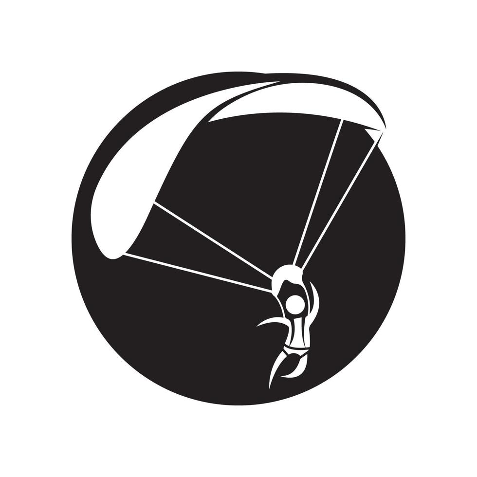 Fallschirm-Logo-Icon-Design und Symbol-Fallschirmsprung-Vektor vektor