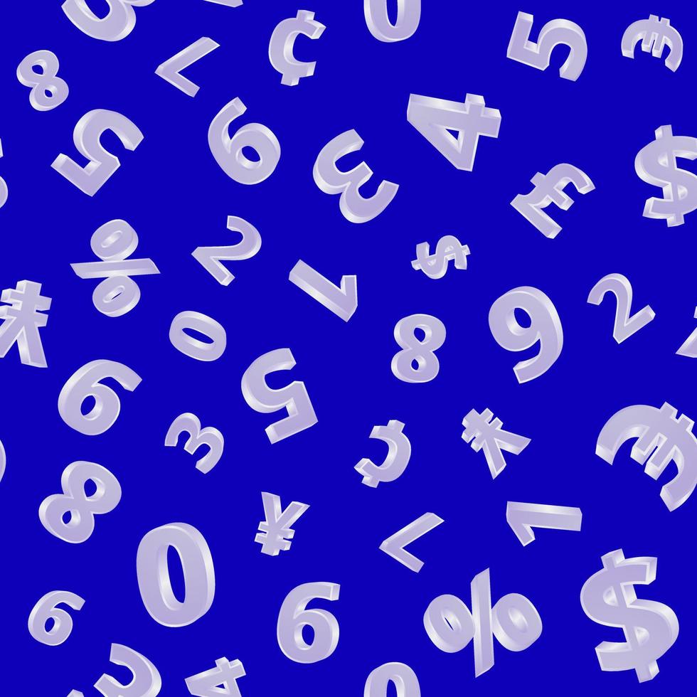 en mönster av volumetriska tal på en blå bakgrund för utskrift och dekoration. 3d.vektor illustration. vektor
