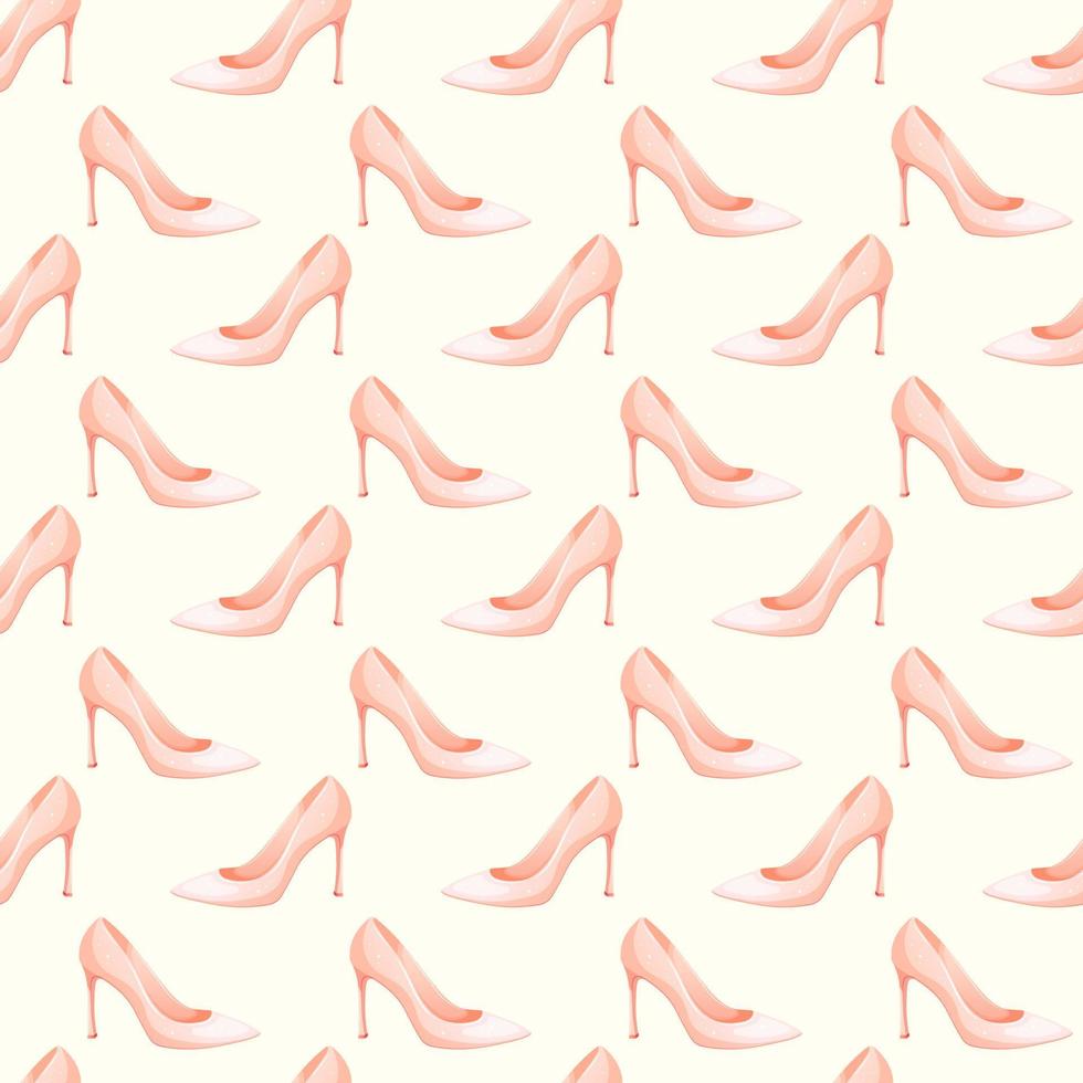 Muster mit Cartoon rosa Prinzessin Schuh auf weißem Hintergrund vektor