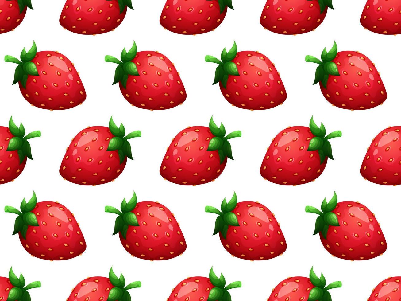 Muster mit Cartoon-Erdbeeren auf weißem Hintergrund vektor