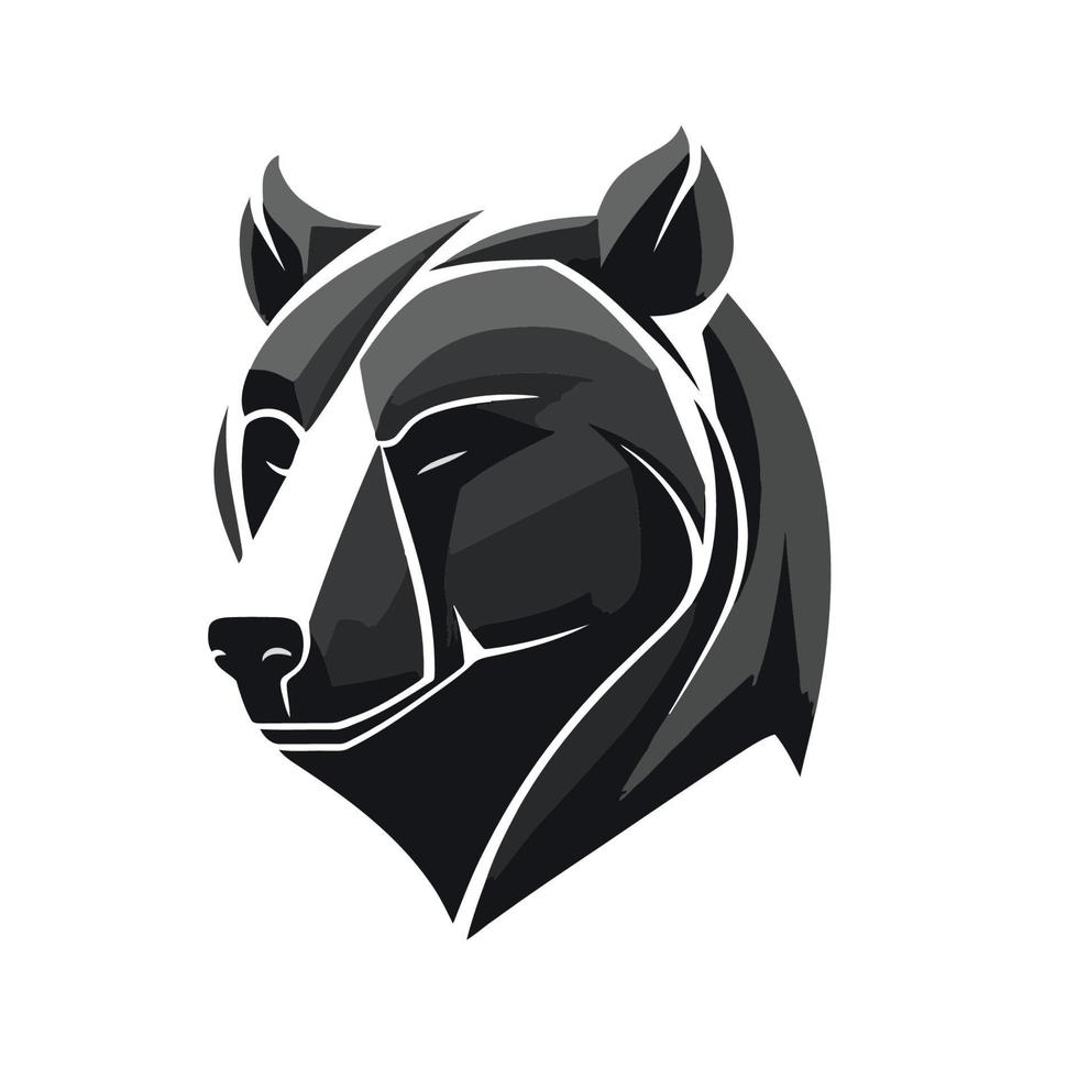 schwarz-weißes Grizzlybär-Logo oder Eisbärkopf-Silhouette-Logo vektor