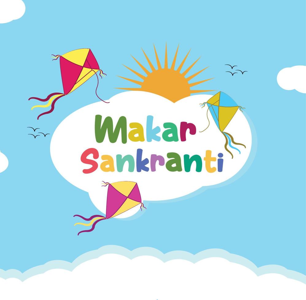 fri vektor färgrik flygande drakar för makar sankranti festival