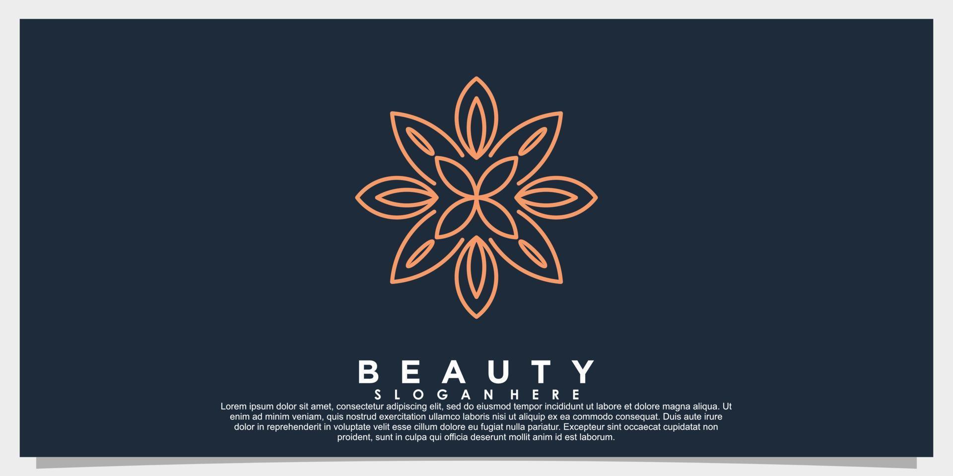 Beauty-Blume-Logo-Design mit abstraktem Blattkonzept vektor