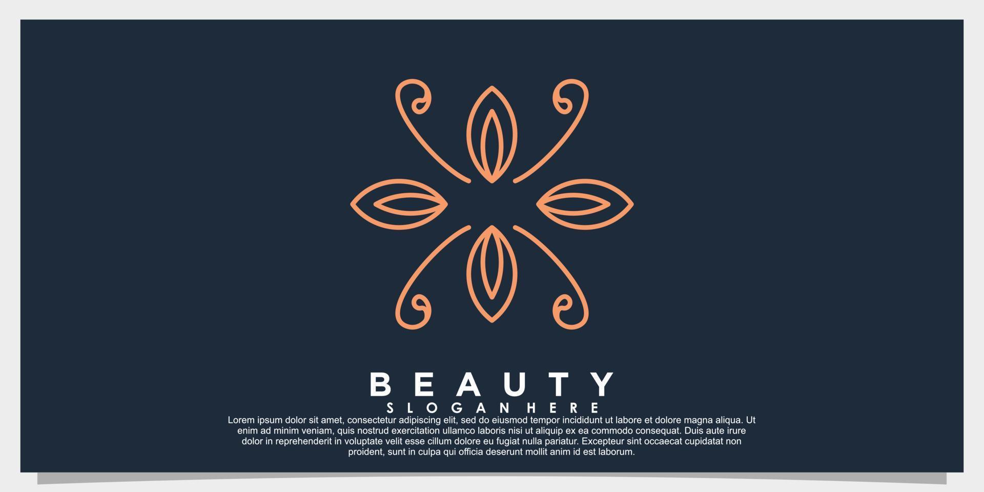 skönhet blomma logotyp design med blad abstrakt begrepp vektor